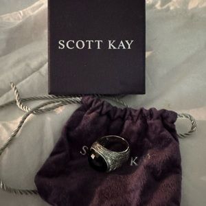 Scott Kay size 8 black stone never worn